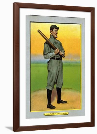 Cleveland, OH, Cleveland Naps, Nap Lajoie, Baseball Card-Lantern Press-Framed Art Print