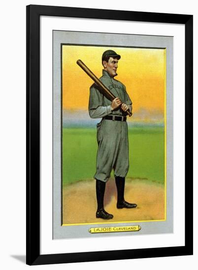 Cleveland, OH, Cleveland Naps, Nap Lajoie, Baseball Card-Lantern Press-Framed Art Print