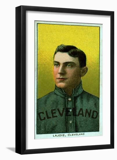 Cleveland, OH, Cleveland Naps, Nap Lajoie, Baseball Card-Lantern Press-Framed Art Print