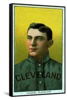 Cleveland, OH, Cleveland Naps, Nap Lajoie, Baseball Card-Lantern Press-Framed Stretched Canvas