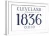 Cleveland, Ohio - Established Date (Blue)-Lantern Press-Framed Art Print