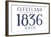 Cleveland, Ohio - Established Date (Blue)-Lantern Press-Framed Art Print