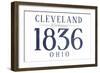 Cleveland, Ohio - Established Date (Blue)-Lantern Press-Framed Art Print