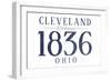 Cleveland, Ohio - Established Date (Blue)-Lantern Press-Framed Art Print
