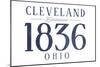 Cleveland, Ohio - Established Date (Blue)-Lantern Press-Mounted Art Print