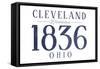 Cleveland, Ohio - Established Date (Blue)-Lantern Press-Framed Stretched Canvas