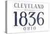 Cleveland, Ohio - Established Date (Blue)-Lantern Press-Stretched Canvas