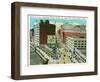 Cleveland, Ohio - Euclid Avenue West from 14th Street East-Lantern Press-Framed Art Print