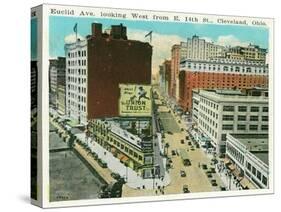 Cleveland, Ohio - Euclid Avenue West from 14th Street East-Lantern Press-Stretched Canvas