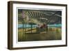 Cleveland, Ohio - Euclid Beach; Interior View of Rollerskating Rink-Lantern Press-Framed Art Print