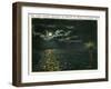 Cleveland, Ohio - Lighthouse, Harbor Entrance from Ocean at Night-Lantern Press-Framed Art Print