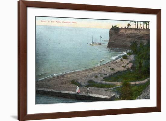 Cleveland, Ohio, Overhead View of the Ells Point Beach-Lantern Press-Framed Premium Giclee Print