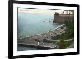 Cleveland, Ohio, Overhead View of the Ells Point Beach-Lantern Press-Framed Premium Giclee Print
