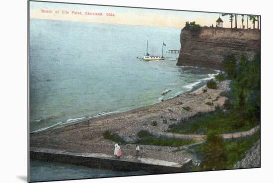 Cleveland, Ohio, Overhead View of the Ells Point Beach-Lantern Press-Mounted Premium Giclee Print