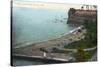 Cleveland, Ohio, Overhead View of the Ells Point Beach-Lantern Press-Stretched Canvas