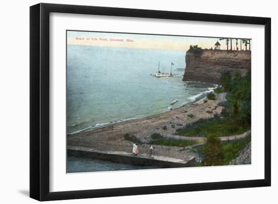 Cleveland, Ohio, Overhead View of the Ells Point Beach-Lantern Press-Framed Art Print