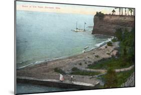 Cleveland, Ohio, Overhead View of the Ells Point Beach-Lantern Press-Mounted Art Print