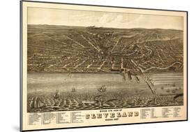 Cleveland, Ohio - Panoramic Map-Lantern Press-Mounted Art Print