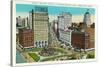 Cleveland, Ohio - Public Square, Euclid Avenue Aerial View-Lantern Press-Stretched Canvas