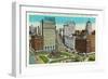 Cleveland, Ohio - Public Square, Euclid Avenue Aerial View-Lantern Press-Framed Art Print