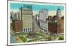 Cleveland, Ohio - Public Square, Euclid Avenue Aerial View-Lantern Press-Mounted Art Print
