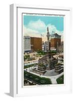 Cleveland, Ohio - Public Square Soldiers and Sailors Monument-Lantern Press-Framed Art Print