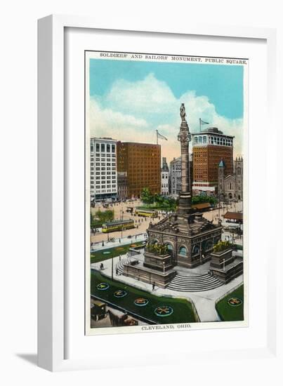 Cleveland, Ohio - Public Square Soldiers and Sailors Monument-Lantern Press-Framed Art Print