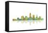 Cleveland Ohio Skyline 1-Marlene Watson-Framed Stretched Canvas