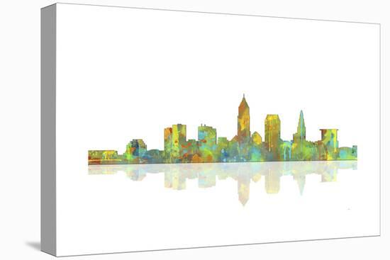 Cleveland Ohio Skyline 1-Marlene Watson-Stretched Canvas