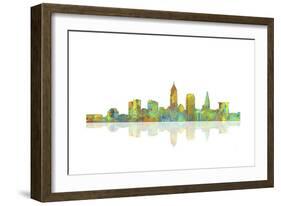 Cleveland Ohio Skyline 1-Marlene Watson-Framed Giclee Print