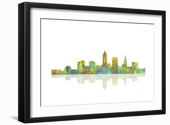 Cleveland Ohio Skyline 1-Marlene Watson-Framed Giclee Print