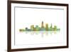 Cleveland Ohio Skyline 1-Marlene Watson-Framed Giclee Print