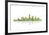 Cleveland Ohio Skyline 1-Marlene Watson-Framed Giclee Print