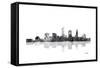 Cleveland Ohio Skyline BG 1-Marlene Watson-Framed Stretched Canvas