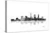 Cleveland Ohio Skyline BG 1-Marlene Watson-Stretched Canvas