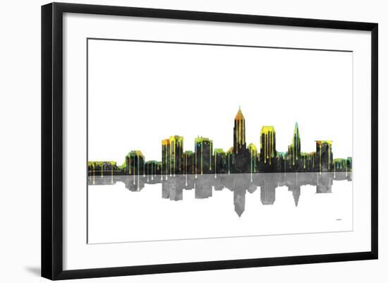 Cleveland Ohio Skyline BW 1-Marlene Watson-Framed Giclee Print