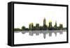 Cleveland Ohio Skyline BW 1-Marlene Watson-Framed Stretched Canvas
