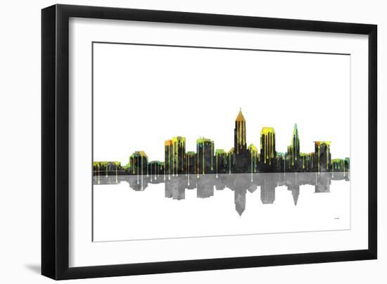 Cleveland Ohio Skyline BW 1-Marlene Watson-Framed Giclee Print