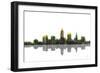 Cleveland Ohio Skyline BW 1-Marlene Watson-Framed Giclee Print