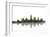 Cleveland Ohio Skyline BW 1-Marlene Watson-Framed Giclee Print