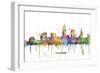 Cleveland Ohio Skyline MCLR 1-Marlene Watson-Framed Giclee Print