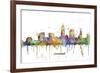 Cleveland Ohio Skyline MCLR 1-Marlene Watson-Framed Giclee Print