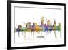 Cleveland Ohio Skyline MCLR 1-Marlene Watson-Framed Giclee Print