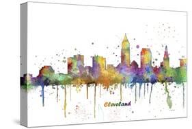 Cleveland Ohio Skyline MCLR 1-Marlene Watson-Stretched Canvas