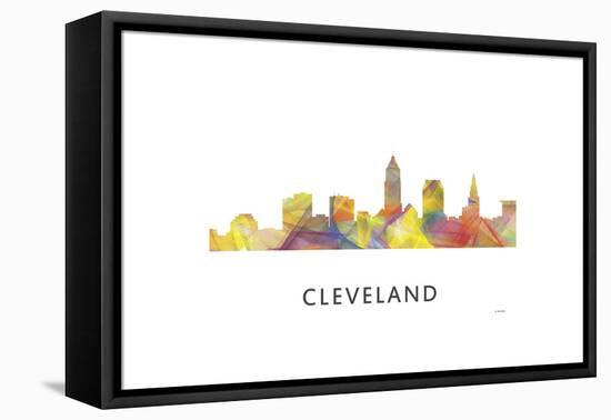 Cleveland Ohio Skyline-Marlene Watson-Framed Stretched Canvas