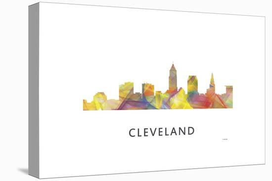 Cleveland Ohio Skyline-Marlene Watson-Stretched Canvas