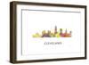 Cleveland Ohio Skyline-Marlene Watson-Framed Giclee Print