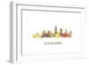 Cleveland Ohio Skyline-Marlene Watson-Framed Giclee Print