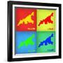 Cleveland Pop Art Map 1-NaxArt-Framed Art Print