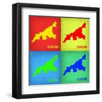 Cleveland Pop Art Map 1-NaxArt-Framed Art Print